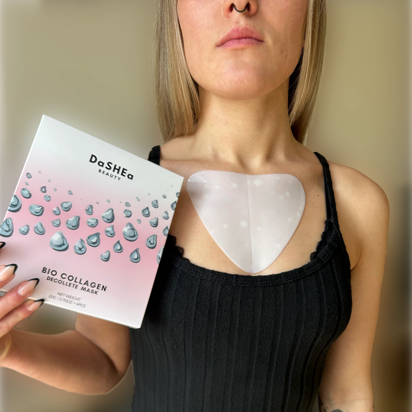 DaSHEa Bio-Kolagenové hloubkově hydratační masky na dekolt