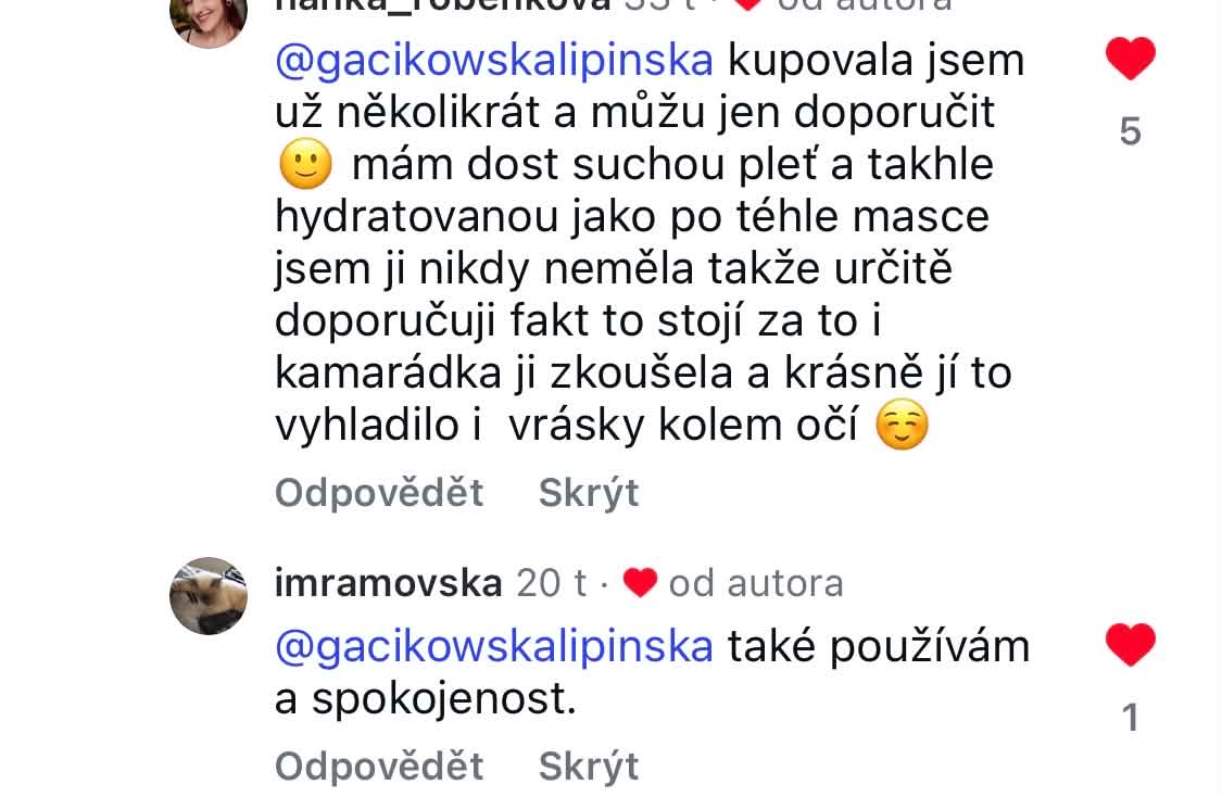 Komentář zákaznice o suché pleti a vzhledu vrásek kolem očí