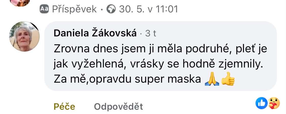 Komentář zákaznice Daniely o vyhlazeném vzhledu pleti