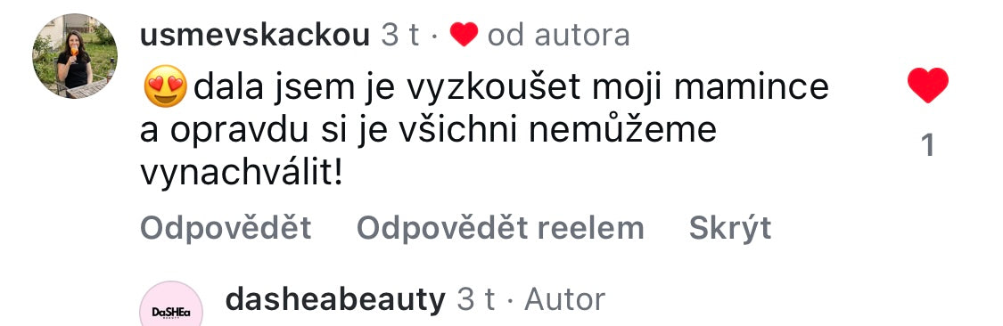 Komentář zákaznice, která nechala masku vyzkoušet mamince